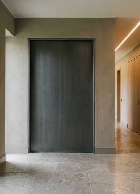 Porta di una panic room integrata nell'arredo