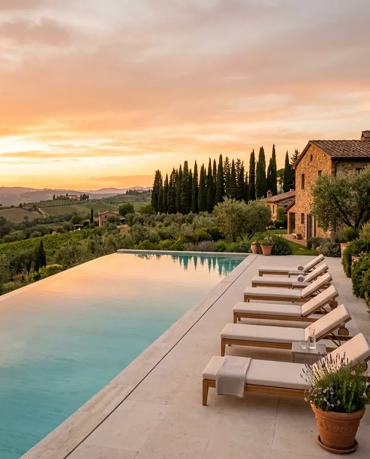 Piscina di una villa tra le colline