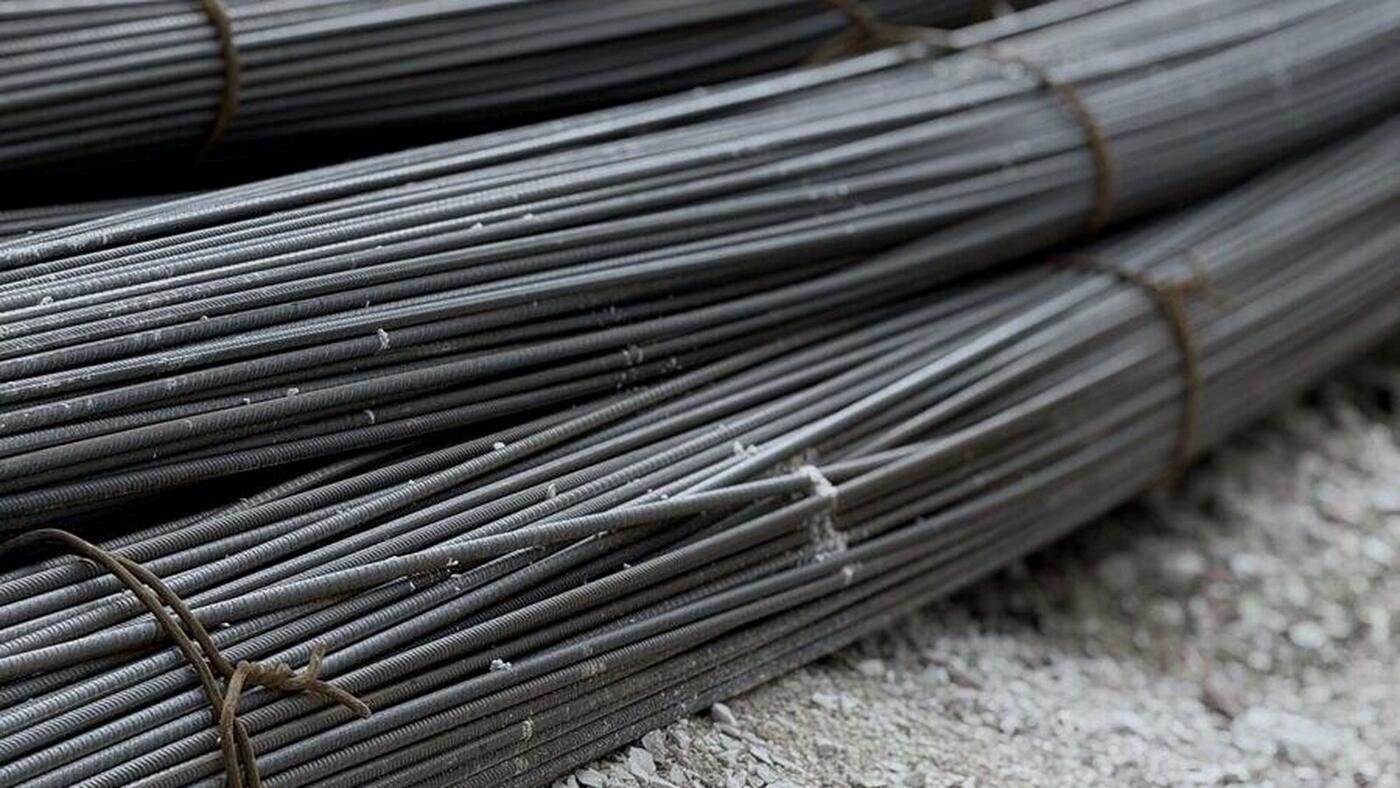 Ferri d'armatura in cantiere, prima della posa