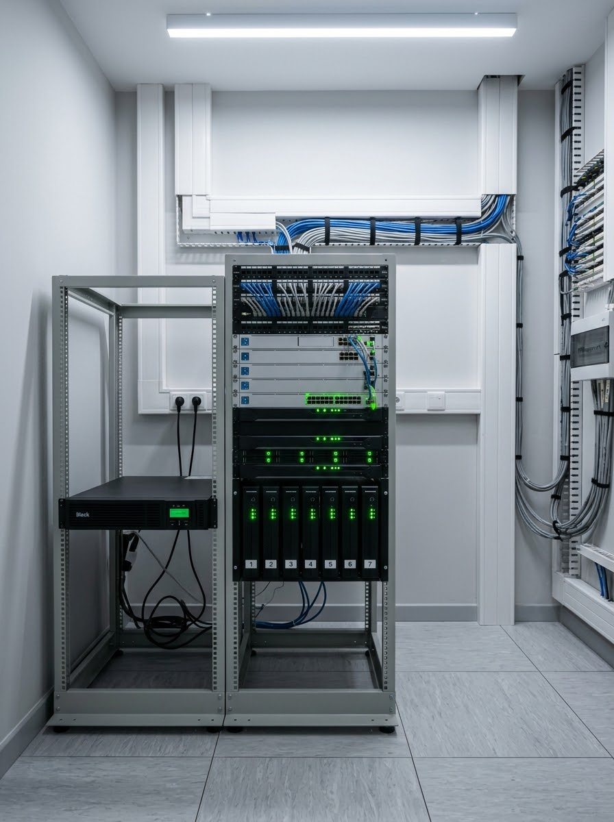 Locale tecnico con quadri elettrici e apparati di rete